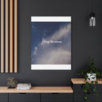 Poster with 'Stay the course.' text on a wall in a modern interior setting.