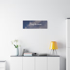 Wall art with motivational quote 'Stay the course.' in a modern interior setting.