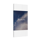 Canvas print with a blue sky and cloud design and the text 'Stay the course.'