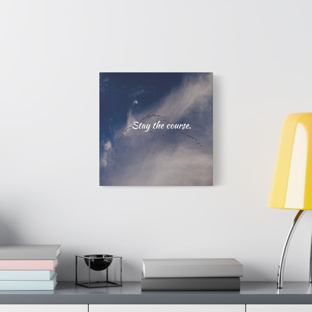 Stay the Course Canvas Wall Art — Inspirational Cloudscape Print