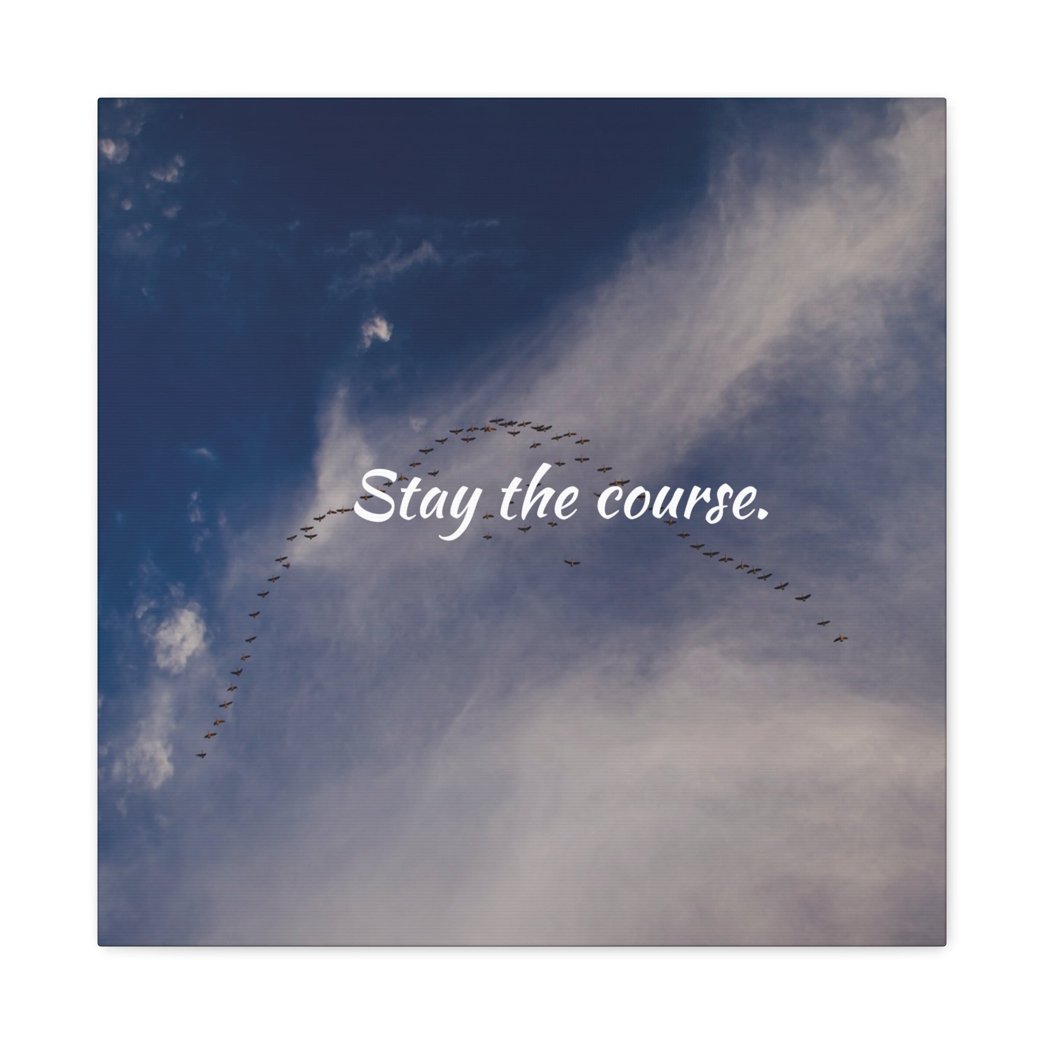 Stay the Course Canvas Wall Art — Inspirational Cloudscape Print