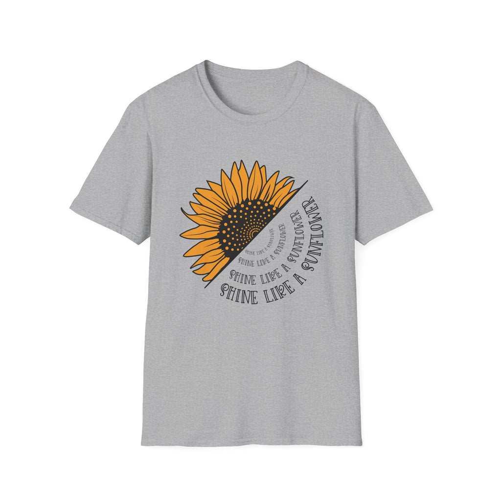 Sunflower 'Shine Like A' Graphic T-Shirt — Inspirational Floral Tee
