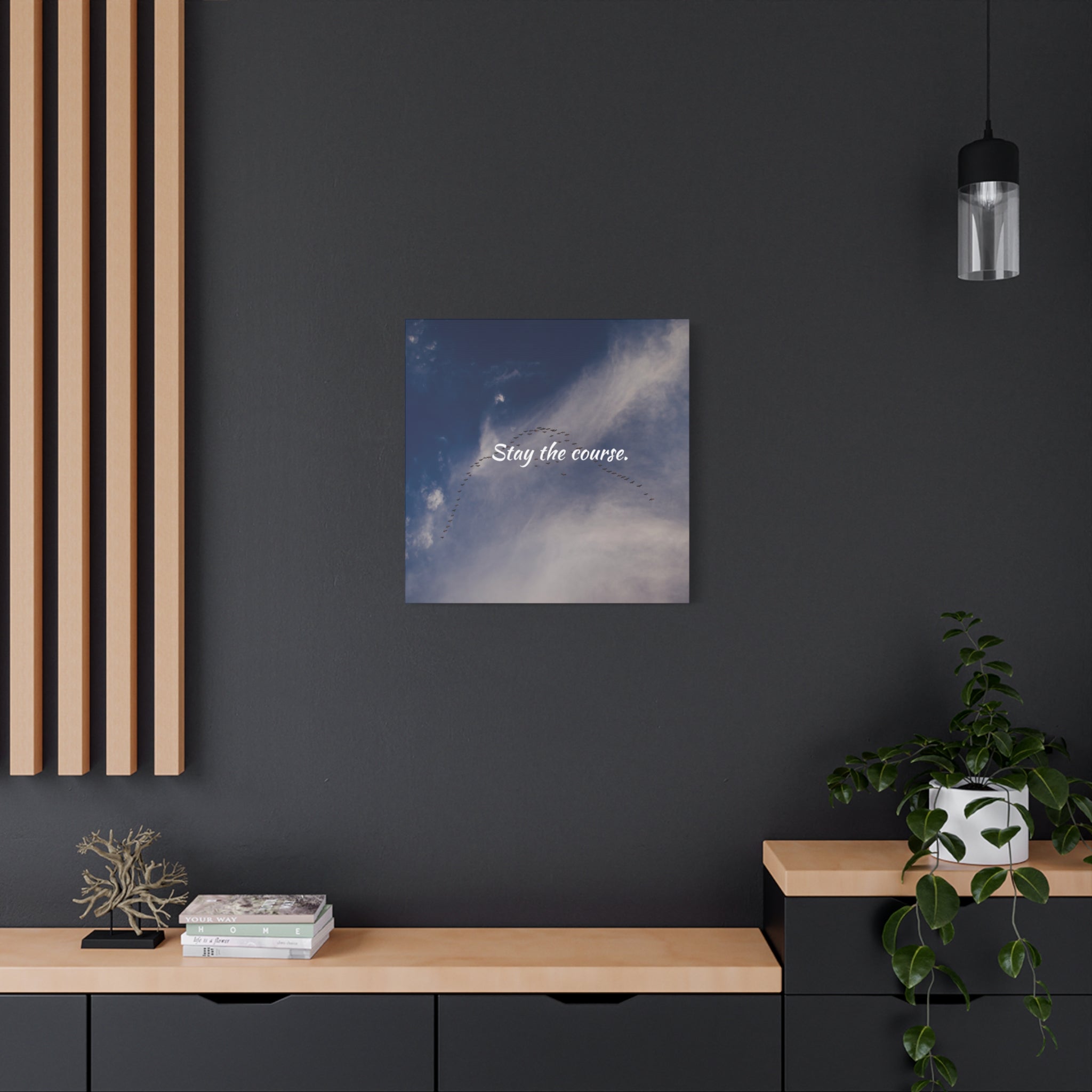 Stay the Course Canvas Wall Art — Inspirational Cloudscape Print