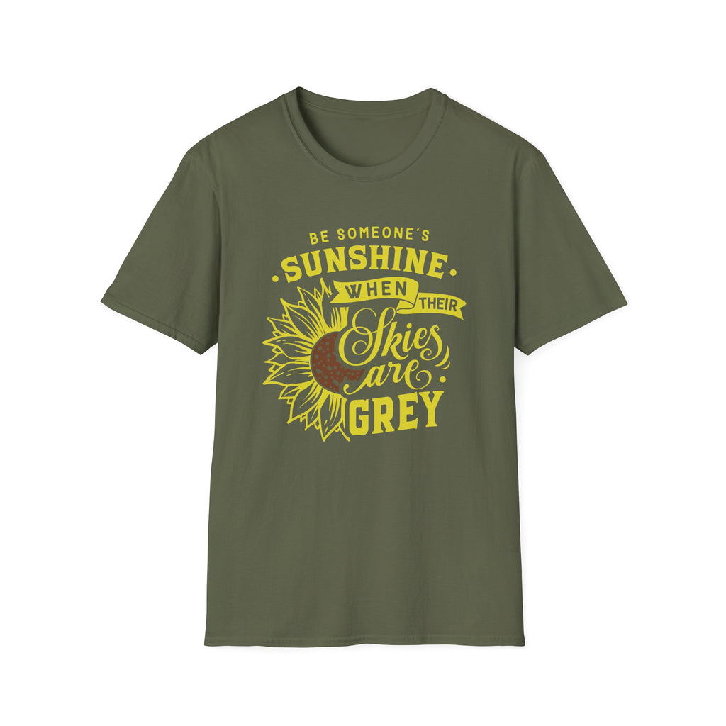 Sunshine When Their Skies Are Grey T-Shirt — Inspirational Sunflower Graphic Tee