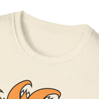 Flame Sunflower Graphic T-Shirt — Orange Spiral Floral Tee