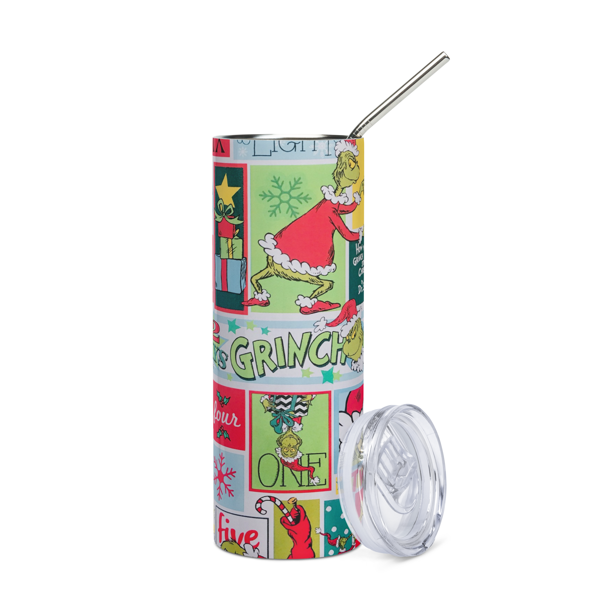 12 Days of Grinchmas Skinny Tumbler – Dr. Seuss Christmas Holiday Drinkware