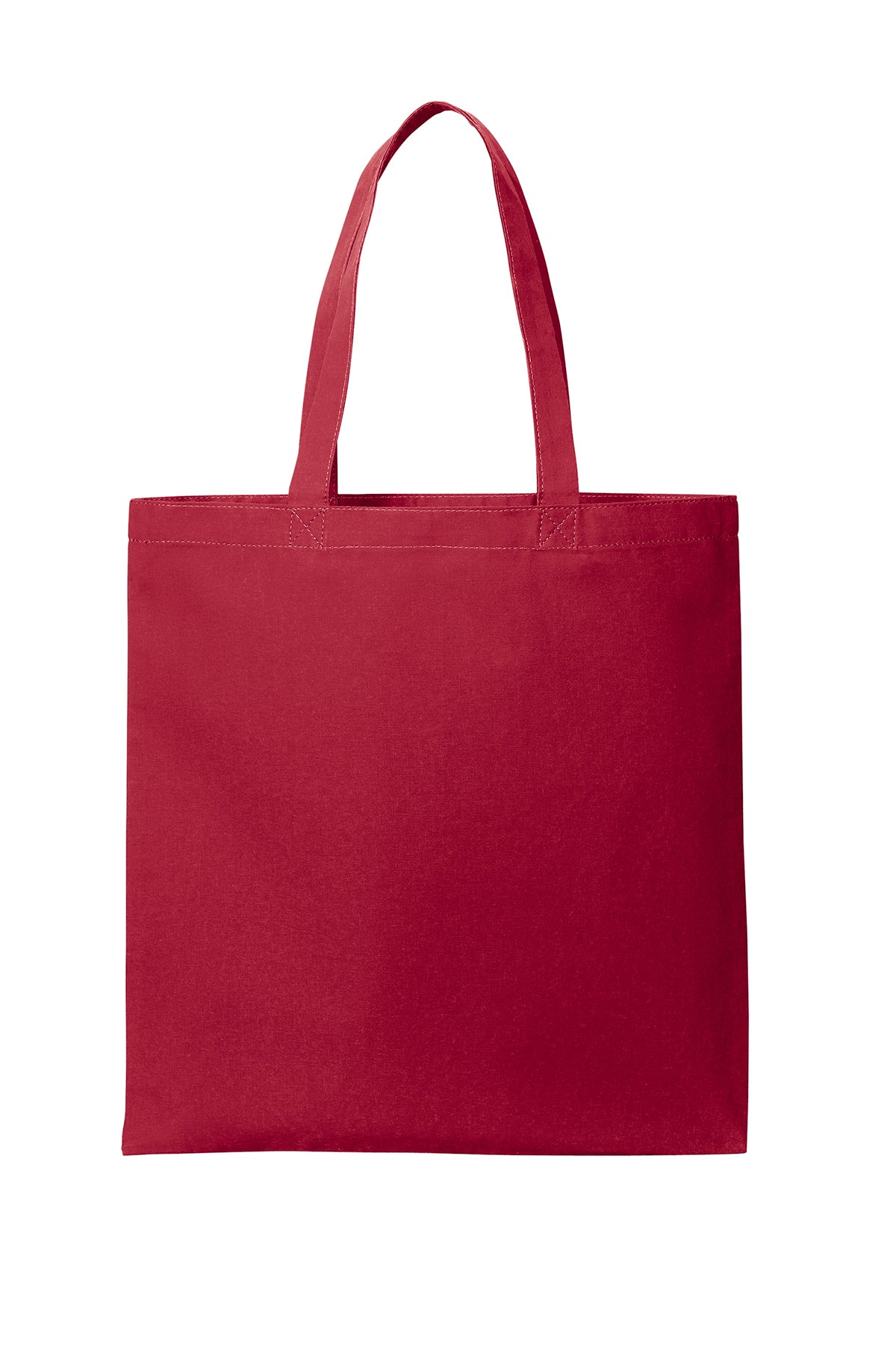 Red tote bag on a white background