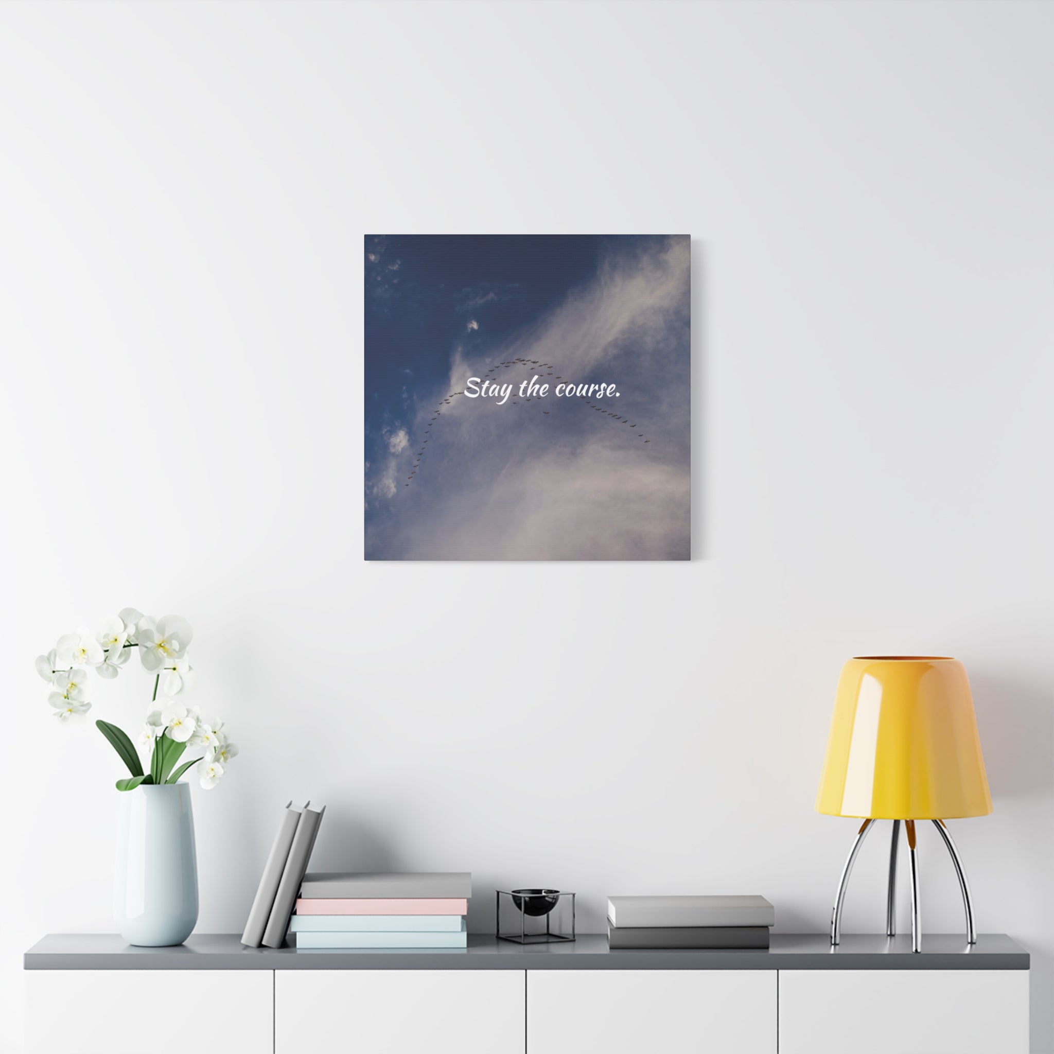 Stay the Course Canvas Wall Art — Inspirational Cloudscape Print