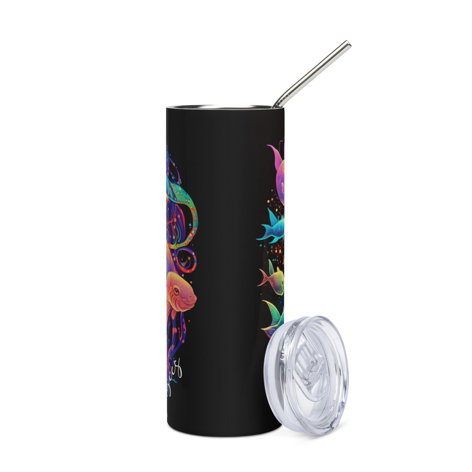 Pisces Dreamer Stainless Steel Tumbler – Vibrant Zodiac Art