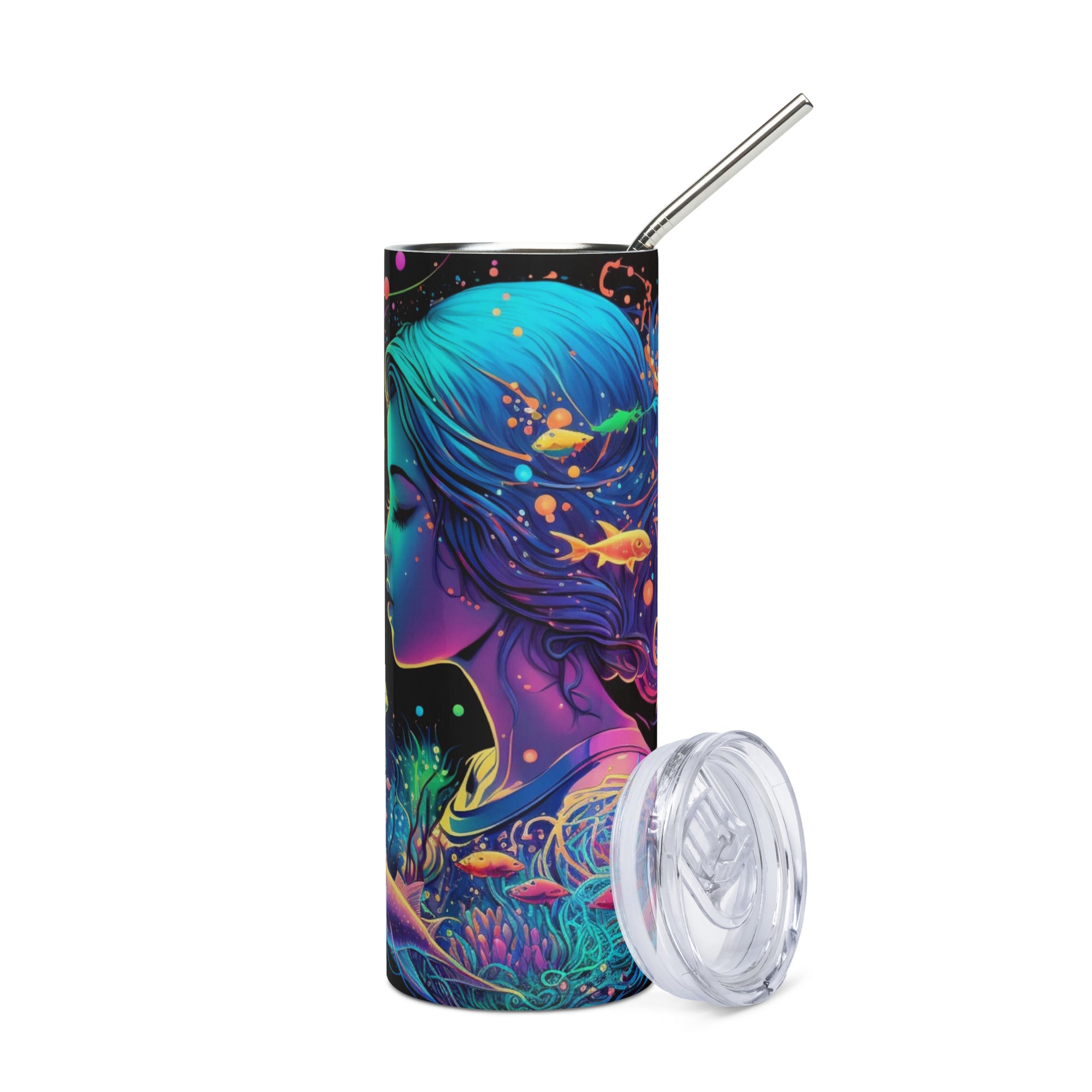 Pisces Dreamer Stainless Steel Tumbler – Vibrant Zodiac Art