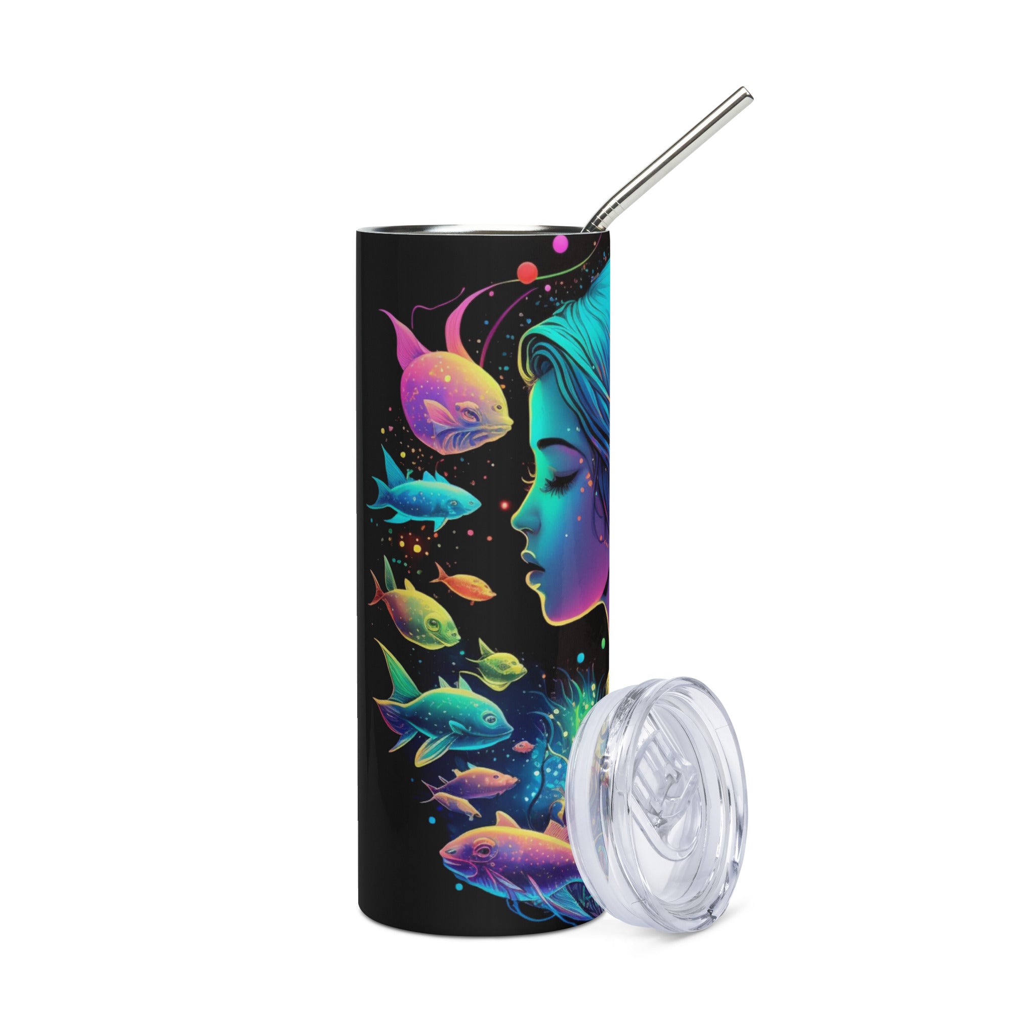 Pisces Dreamer Stainless Steel Tumbler – Vibrant Zodiac Art