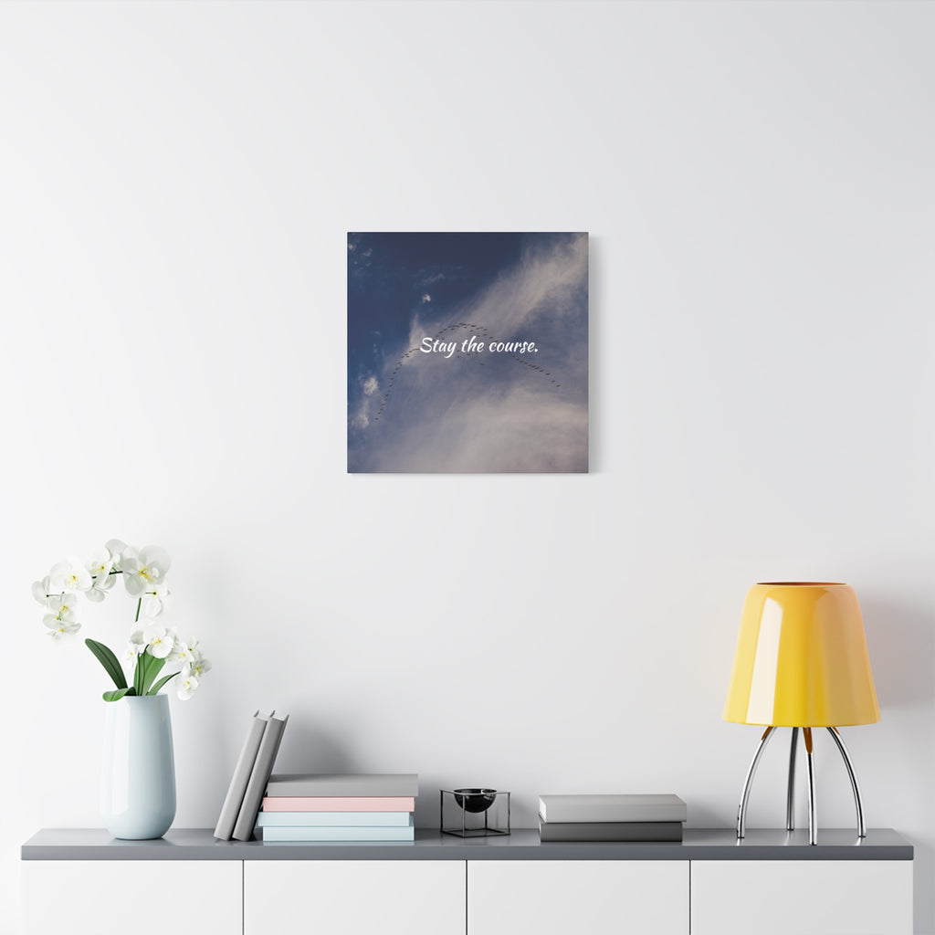 Stay the Course Canvas Wall Art — Inspirational Cloudscape Print
