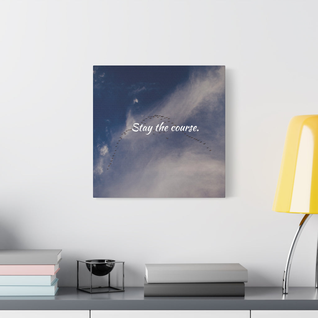Stay the Course Canvas Wall Art — Inspirational Cloudscape Print