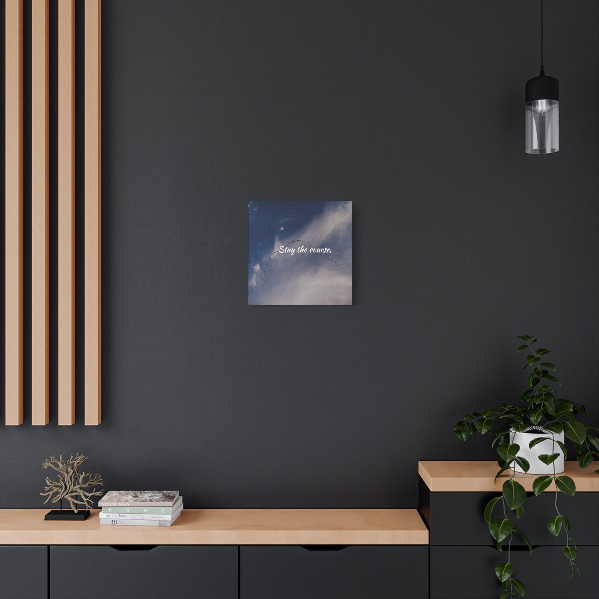 Stay the Course Canvas Wall Art — Inspirational Cloudscape Print