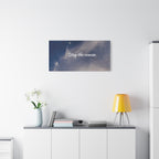 Wall art with 'Stay the course.' text in a modern office setting.