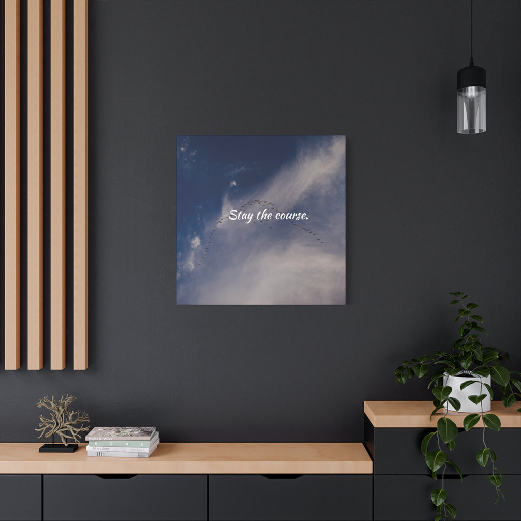 Stay the Course Canvas Wall Art — Inspirational Cloudscape Print