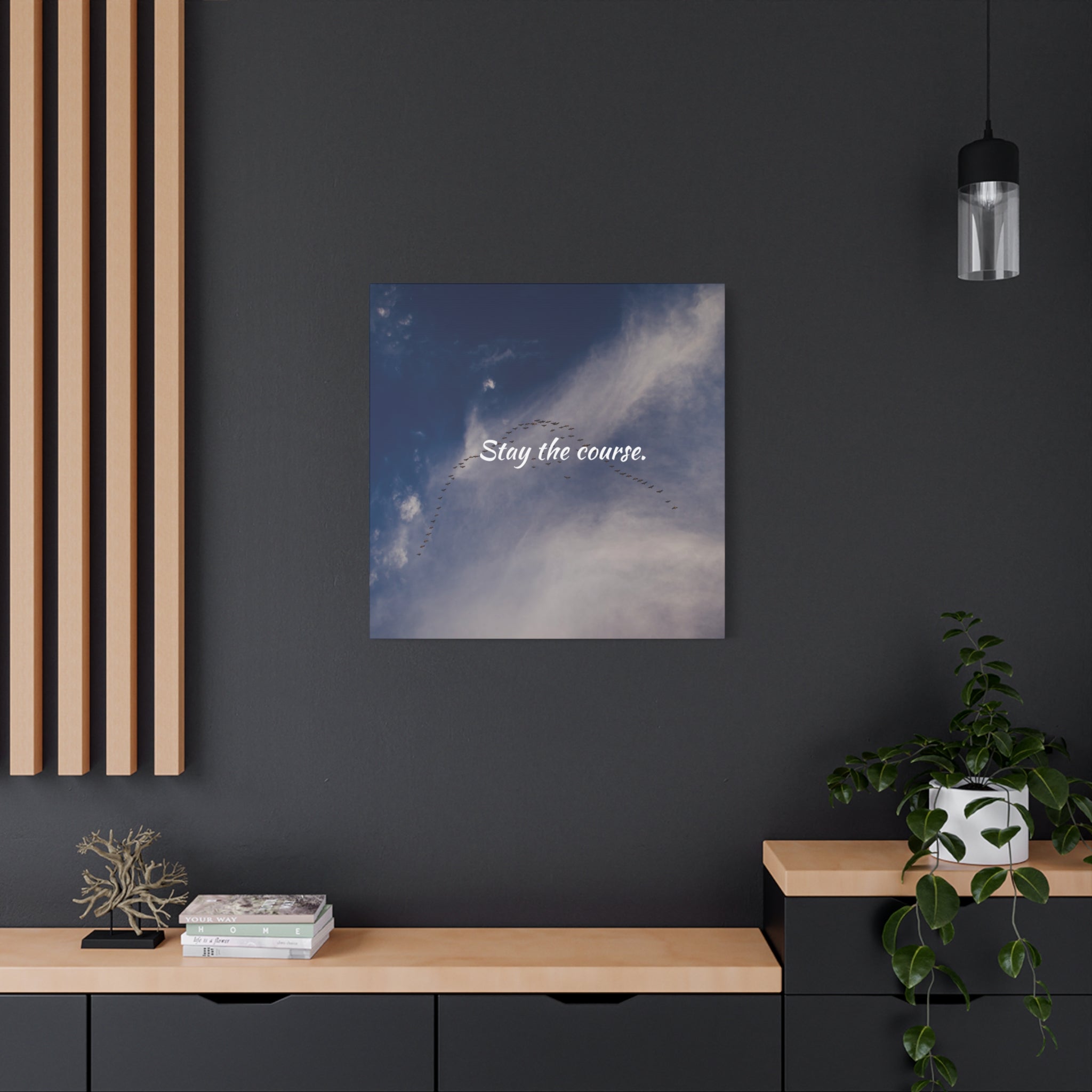 Stay the Course Canvas Wall Art — Inspirational Cloudscape Print