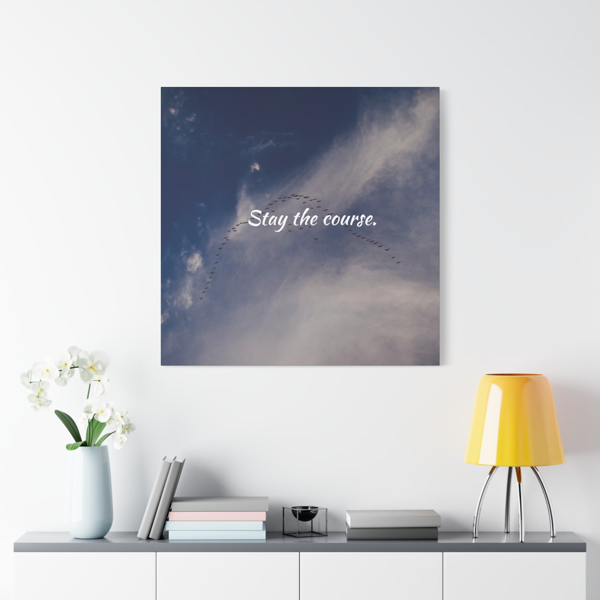 Stay the Course Canvas Wall Art — Inspirational Cloudscape Print