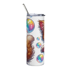 Kitty Necklace Stainless Steel Tumbler – Adorable Cat & Bubbles Design