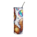 Kitty Necklace Stainless Steel Tumbler – Adorable Cat & Bubbles Design