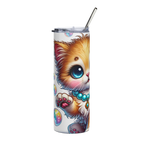 Kitty Necklace Stainless Steel Tumbler – Adorable Cat & Bubbles Design