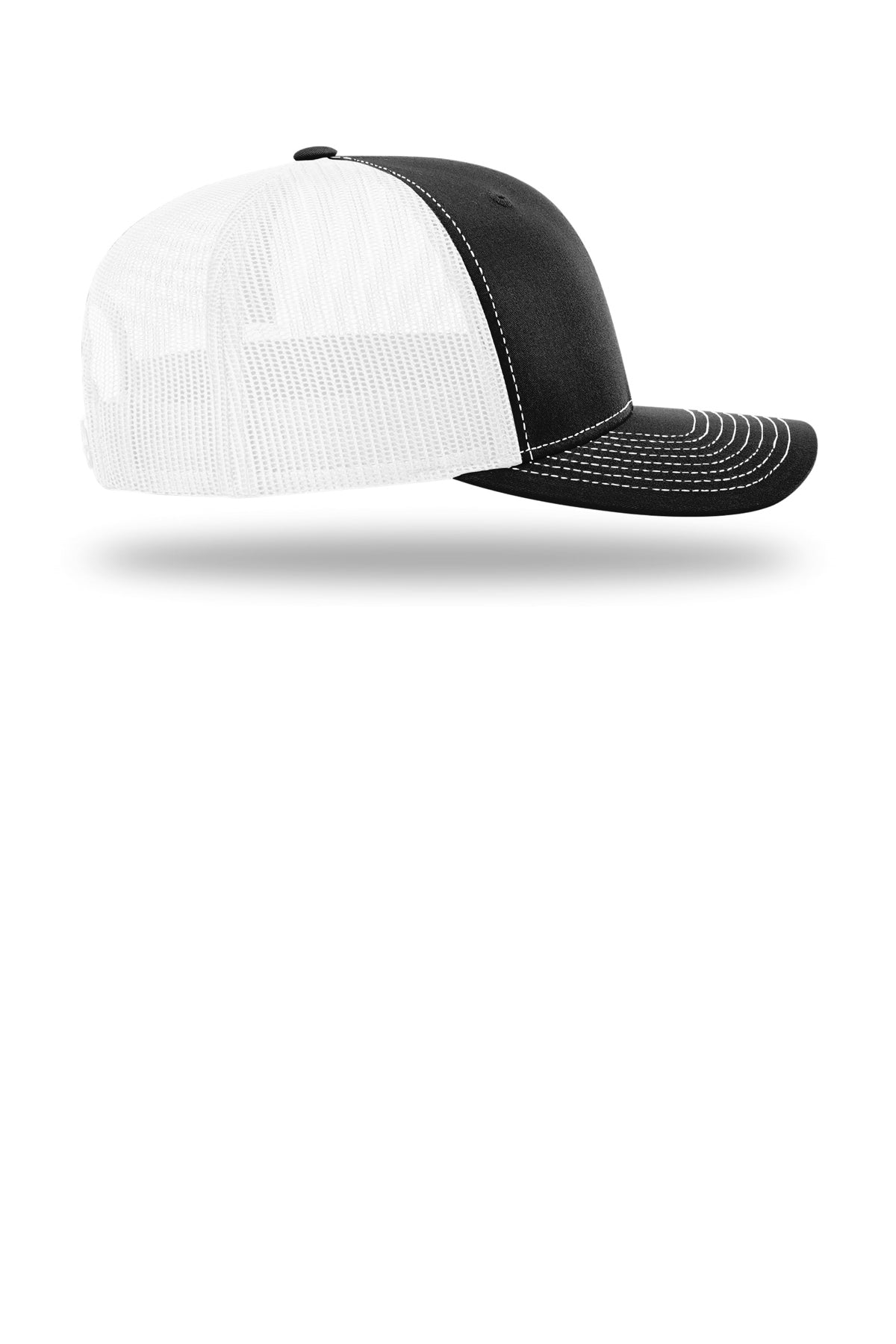 Black and white cap on a white background