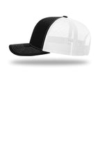 Two-tone maroon and white cap on a white background