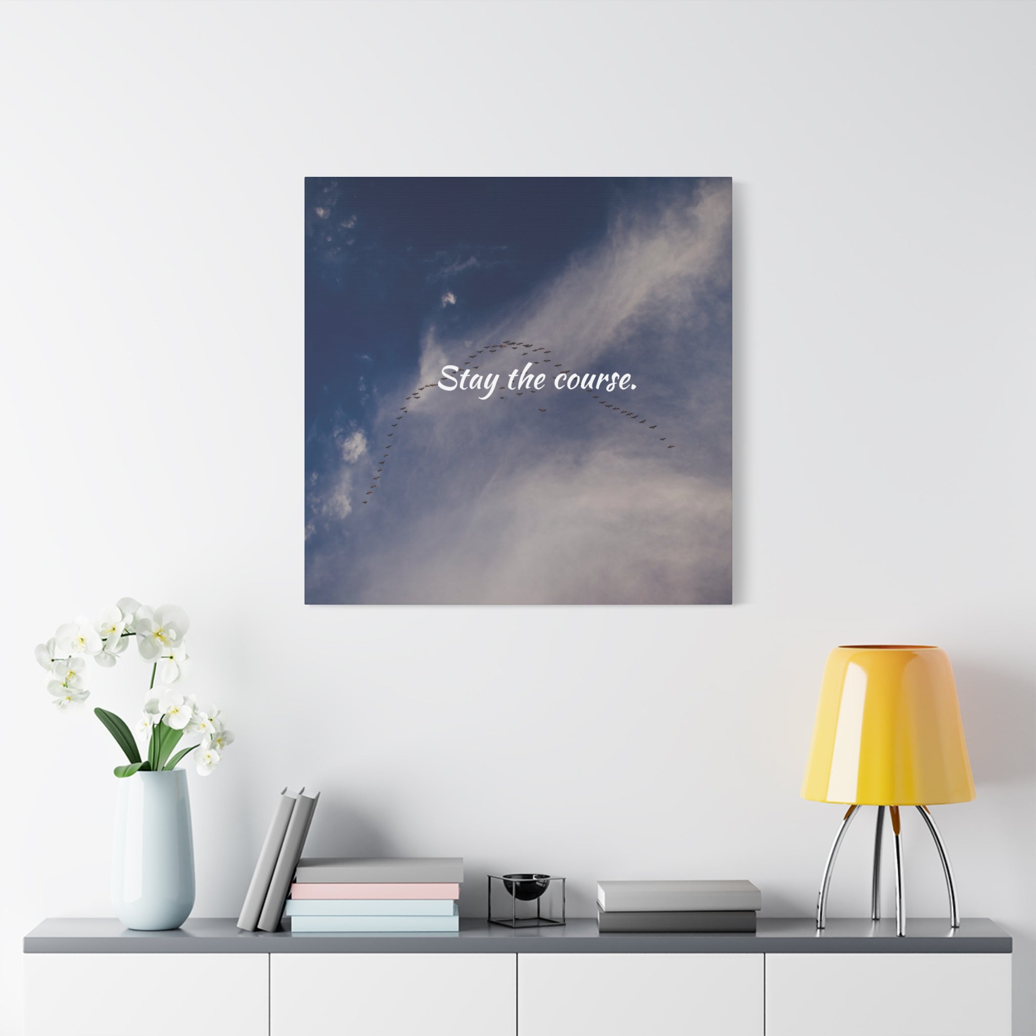 Stay the Course Canvas Wall Art — Inspirational Cloudscape Print