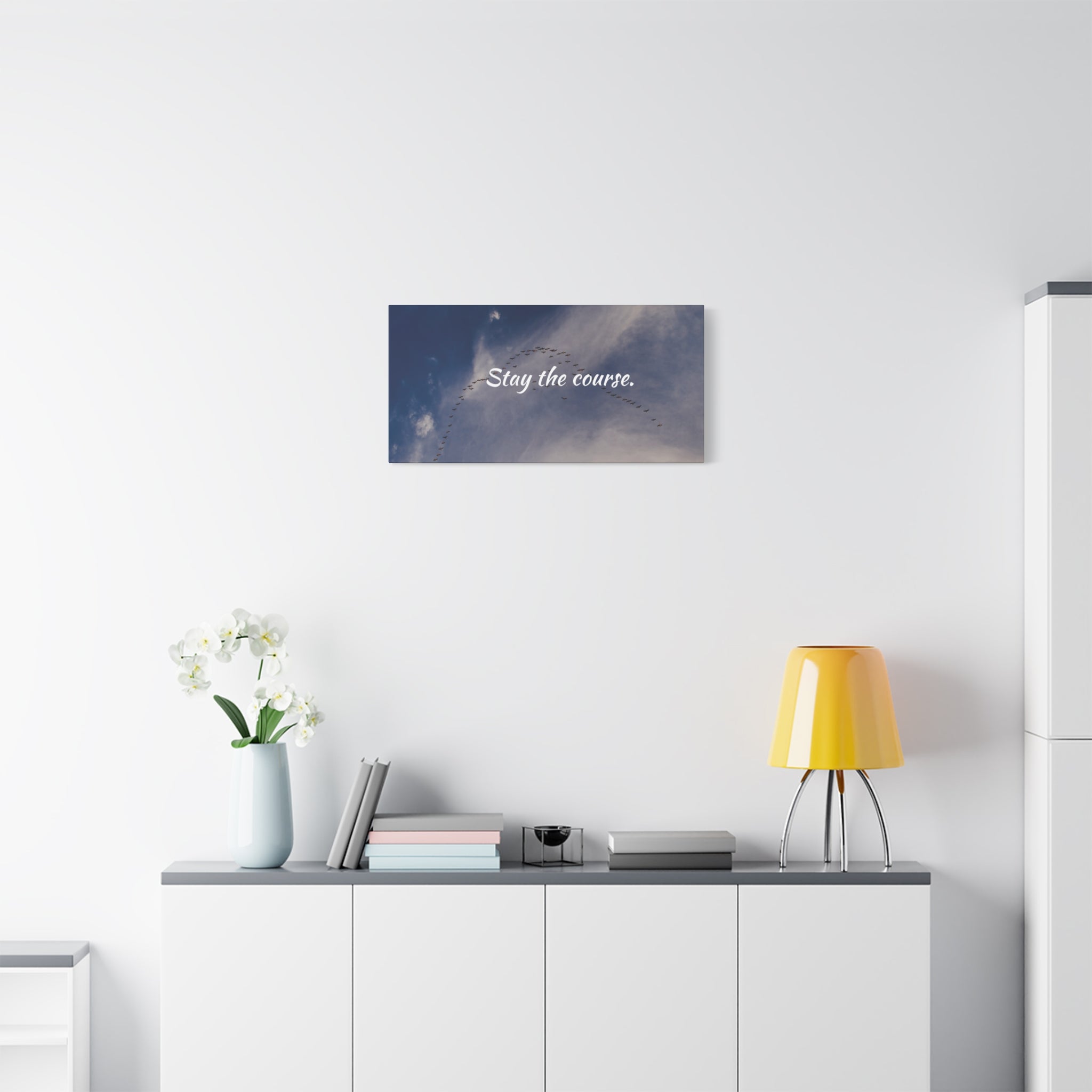 Stay the Course Canvas Wall Art — Inspirational Cloudscape Print