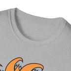 Flame Sunflower Graphic T-Shirt — Orange Spiral Floral Tee