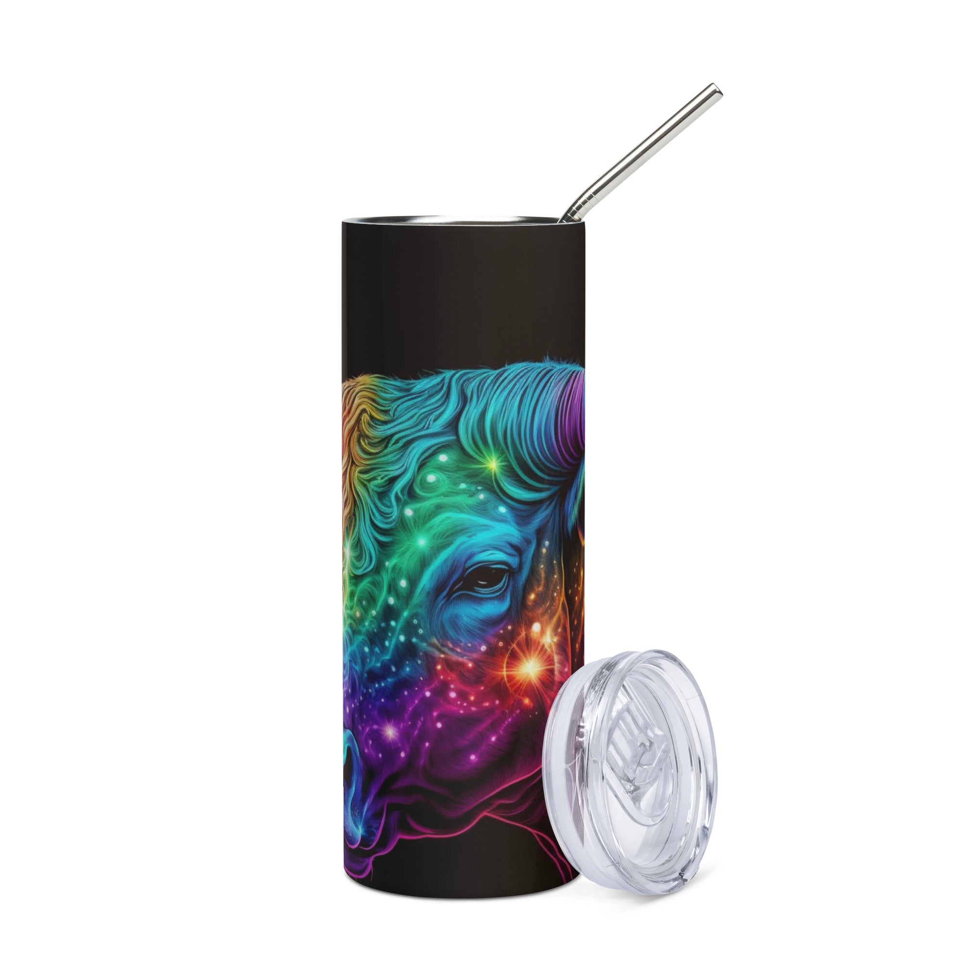 Taurus Stainless Steel Tumbler – Radiant Zodiac Bull Art