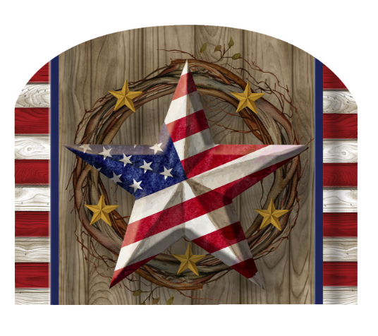 Red, White, & Blue American Rustic Barn Star Sign