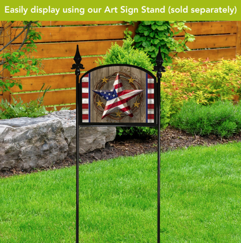 American Barn Star Art Sign (8.25" x 10.25") – Patriotic Yard Decor (Briarwood Lane)