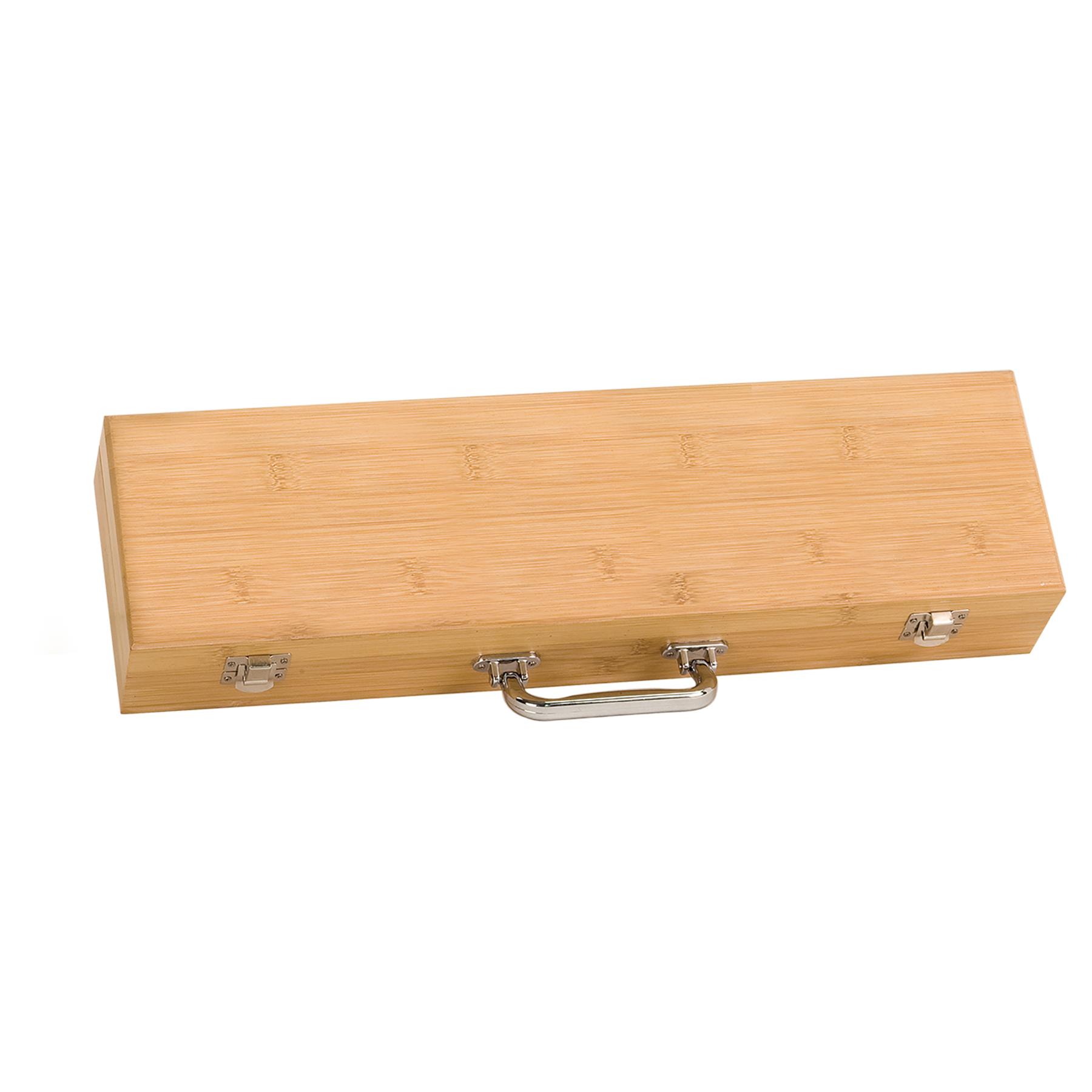 Laserable Wooden box with a handle on a white background