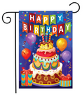 Happy Birthday Celebration Garden Flag (Cake & Balloons Yard Flag)
