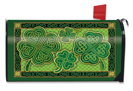 Celtic Shamrocks Magnetic Mailbox Cover (Standard) — St. Patrick’s Day Celtic Knot Decor