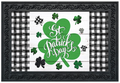 Checkered St. Pat’s Shamrocks Doormat Insert (Buffalo Plaid + Green Clover)