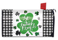 Checkered St. Pats Shamrocks Magnetic Mailbox Cover (Standard) — St. Patrick’s Day Buffalo Check