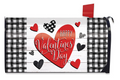 Checkered Valentine Happy Valentine’s Day Magnetic Mailbox Cover (Standard)