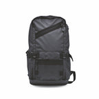 Black backpack on a white background
