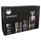 Polar Camel Square Decanter Gift Set – 750mL Glass Decanter & Four 11 oz. Rocks Glasses in Gift Box