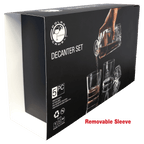 Polar Camel Square Decanter Gift Set – 750mL Glass Decanter & Four 11 oz. Rocks Glasses in Gift Box