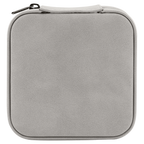 Gray zippered case on a white background