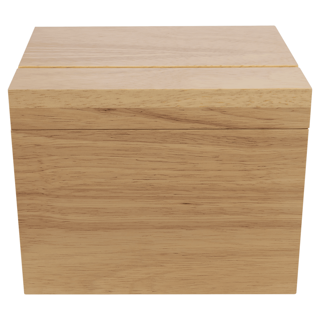 Personalized Engraved Wooden Recipe Card Box – “The Secret Ingredient is Love” (Top Display Slot)