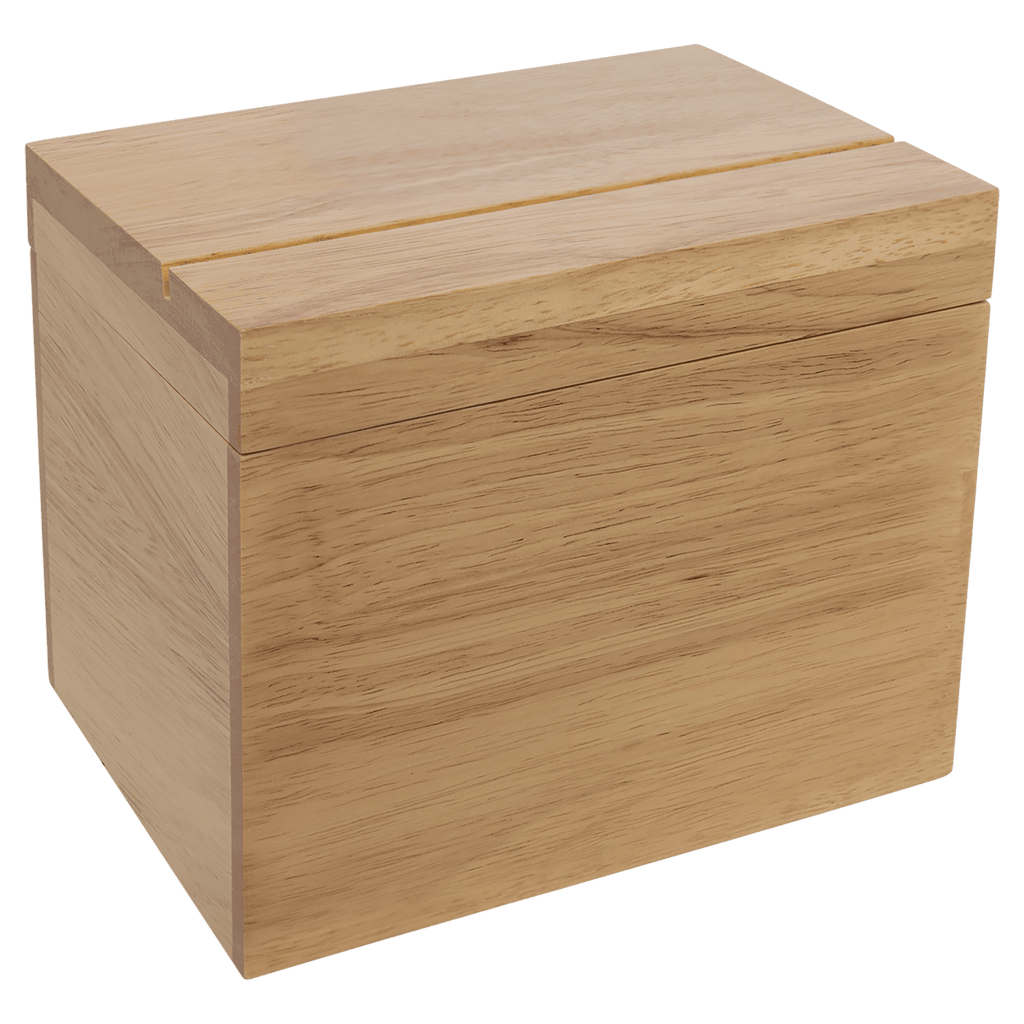 Personalized Engraved Wooden Recipe Card Box – “The Secret Ingredient is Love” (Top Display Slot)