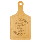 Bamboo Paddle Cutting Board with Drip Ring – 13 1/2" x 7"
