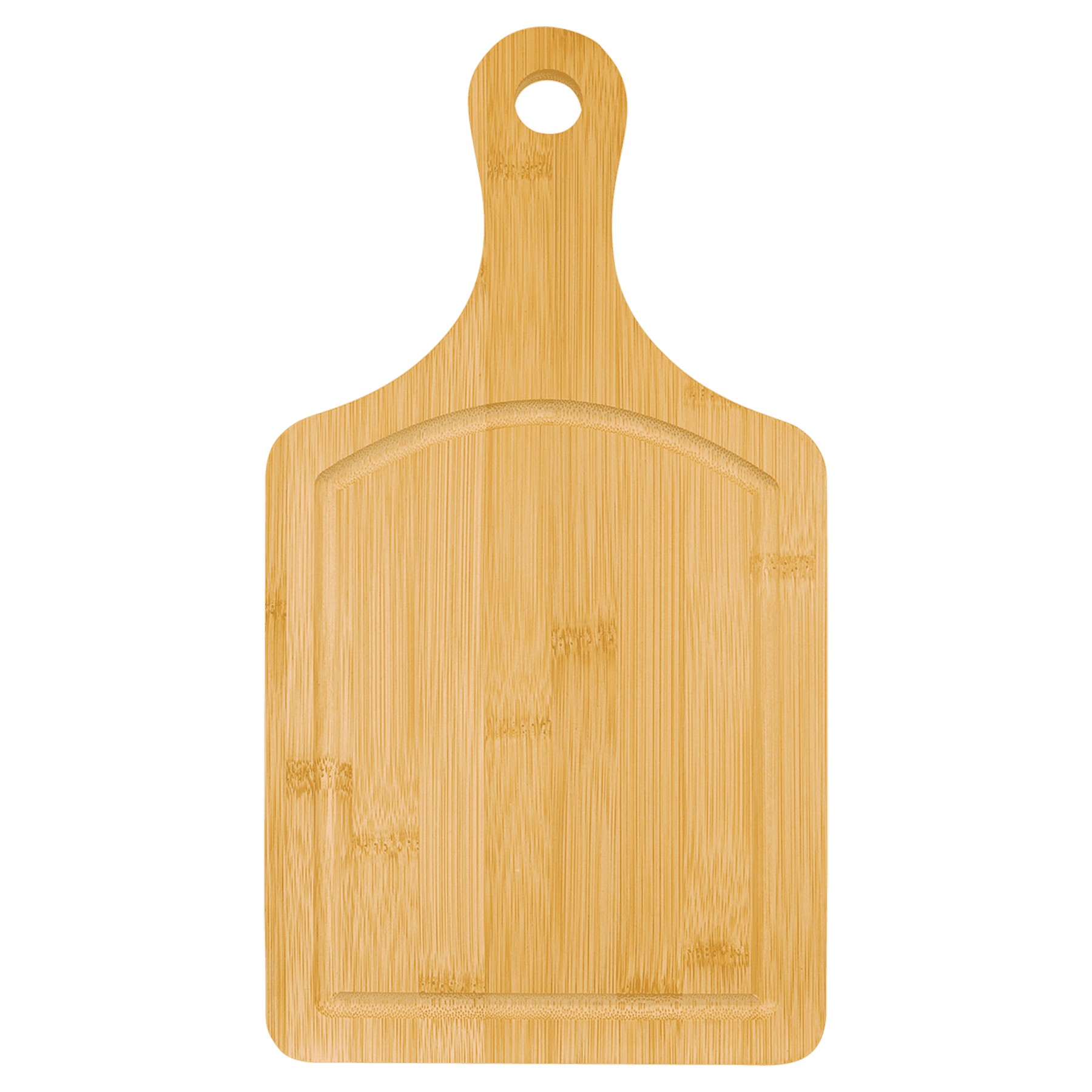 Bamboo Paddle Cutting Board with Drip Ring – 13 1/2" x 7"