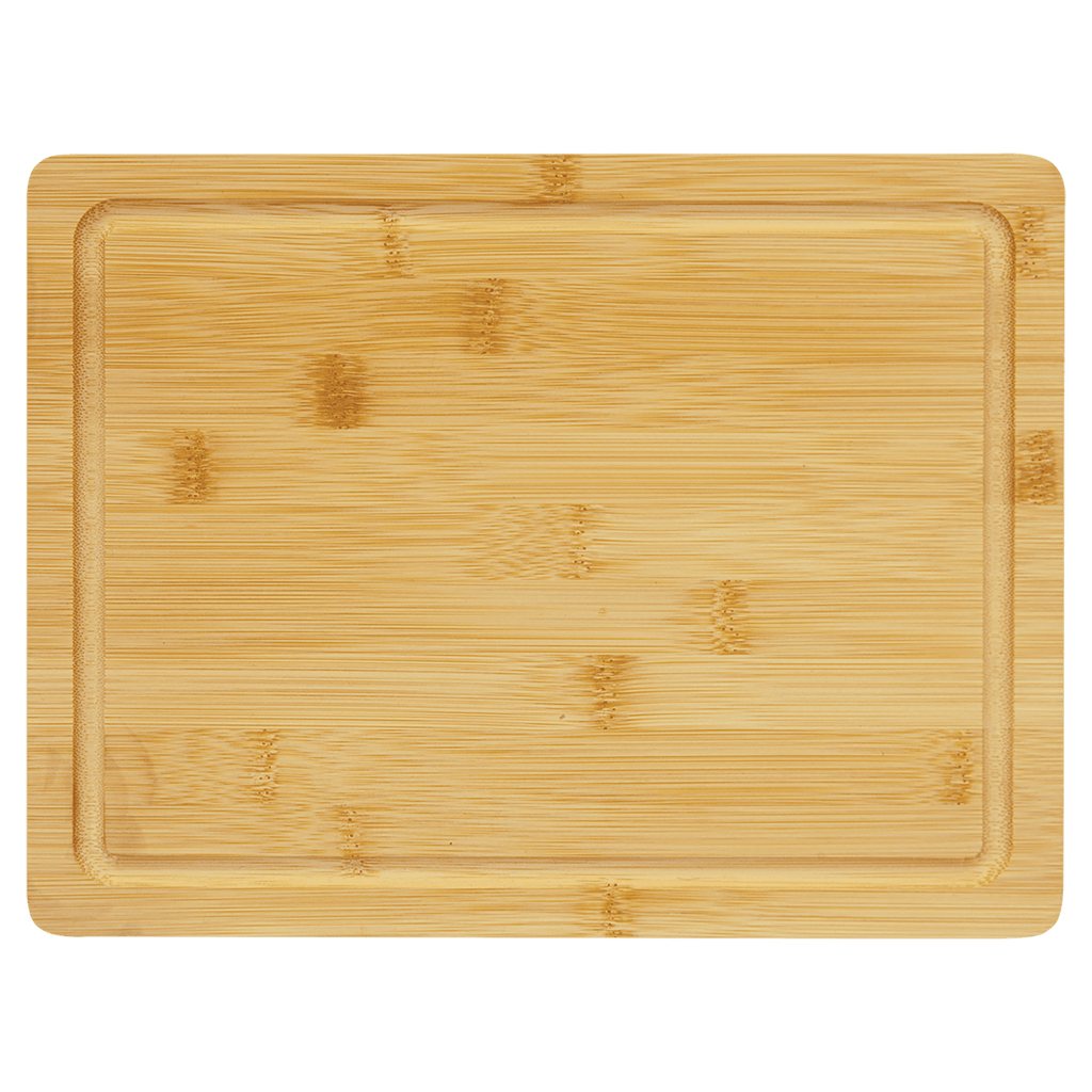 Personalized Bamboo Cutting Board with Drip Ring – 11 1/2" x 8 3/4"