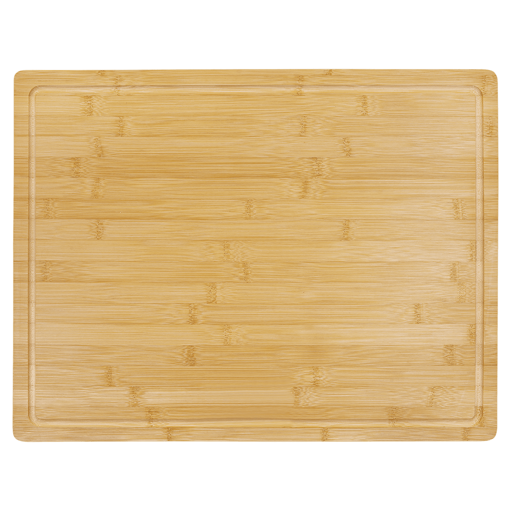 Personalized Bamboo Cutting Board with Drip Ring – 19 3/4" x 15"