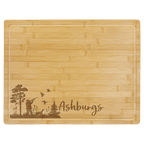 Personalized Bamboo Cutting Board with Drip Ring – 19 3/4" x 15"